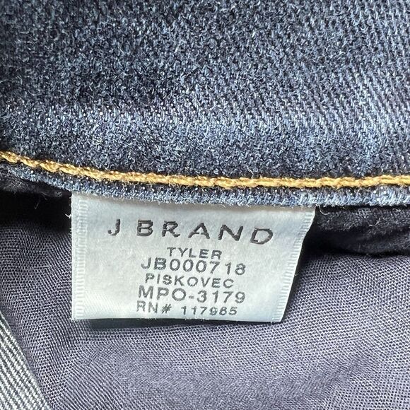 J Brand Jeans Mens 38 Black Tyler Perfect Slim Dark Rinse Cotton Blend Denim - Picture 10 of 14
